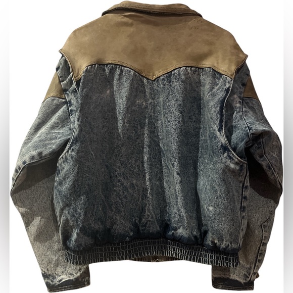 Vintage/Two-Tone/ Leather & Denim Jacket - Picture 2 of 3